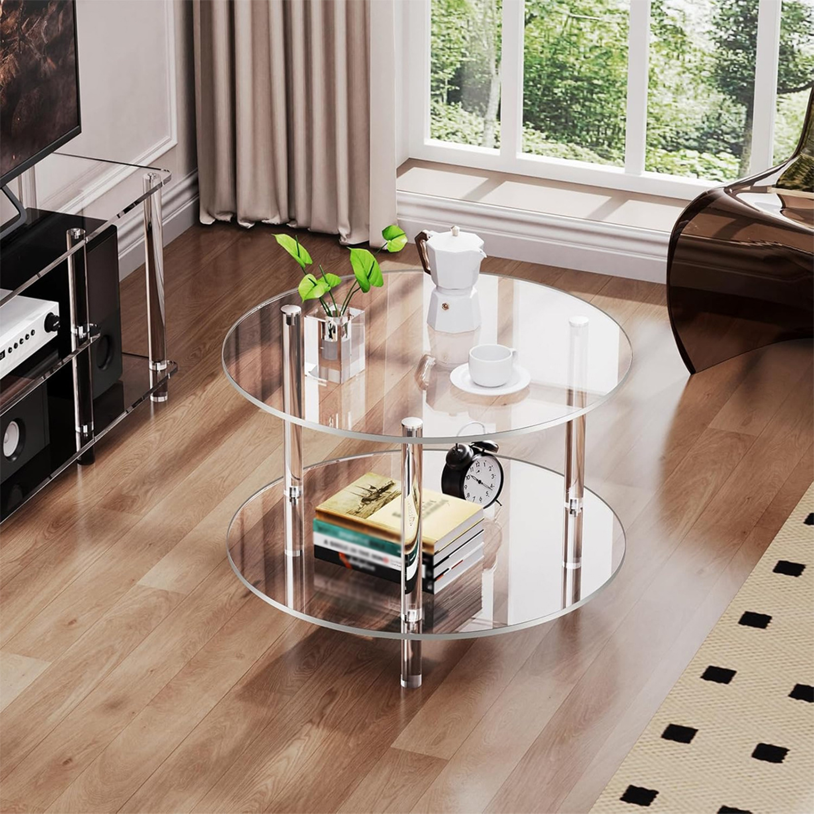 Office Furniture In China - Acrylic Round Side Table, Easy Assembly