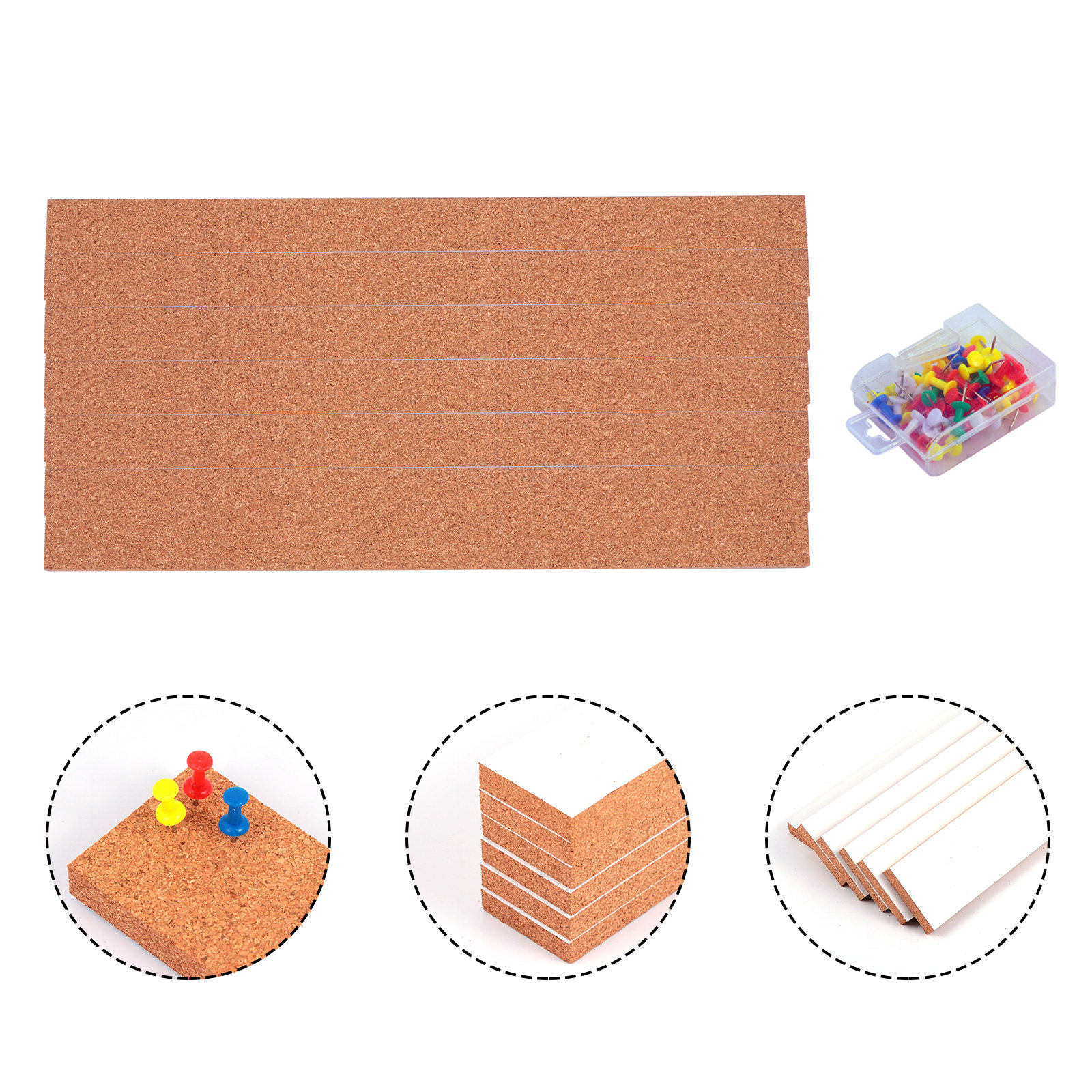 Bulletin Board Cork - 1Set Oak Cork Memo Board Strips