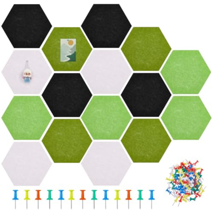 Bulletin Board Cork - 16Pcs 4 Colors Hexagon Felt Cork