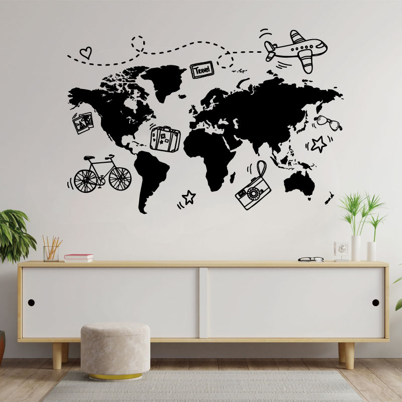 Go Travel World Map Wall Stick - Office Furniture To Go 리뷰 및 가격