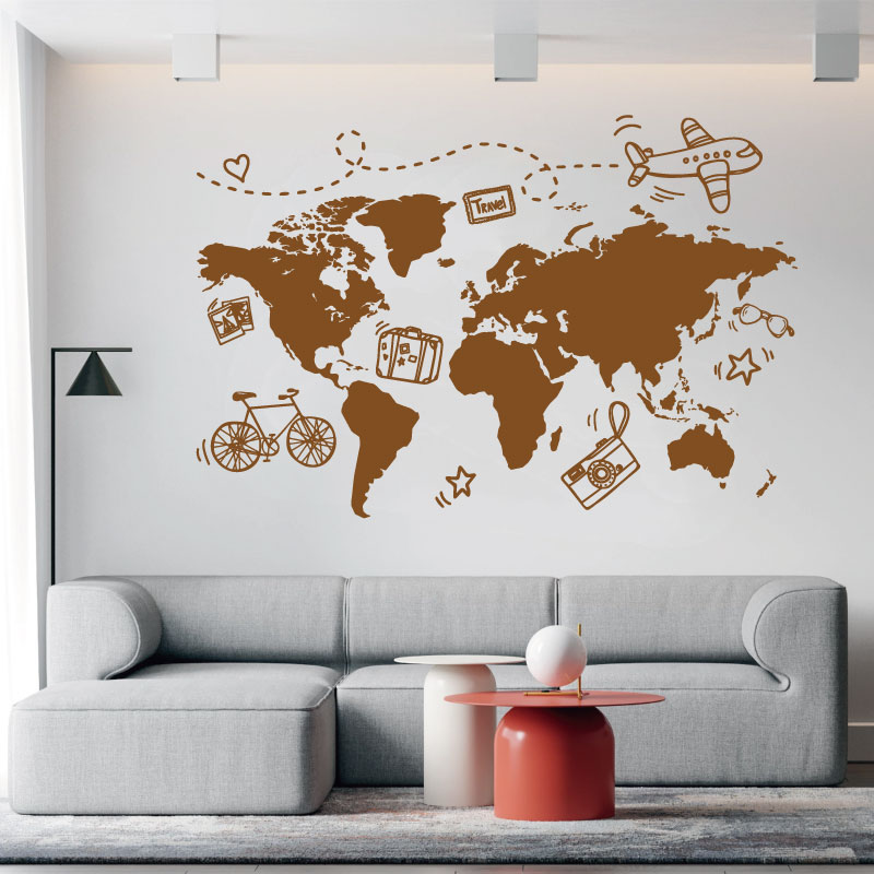 Go Travel World Map Wall Stick - Office Furniture To Go 리뷰 및 가격