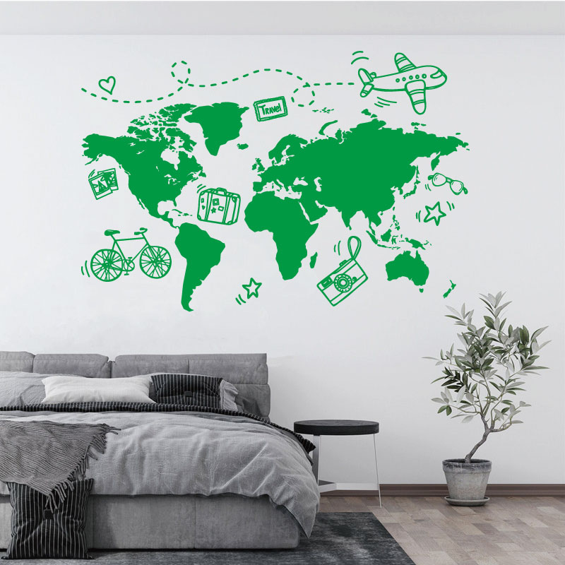 Go Travel World Map Wall Stick - Office Furniture To Go 리뷰 및 가격