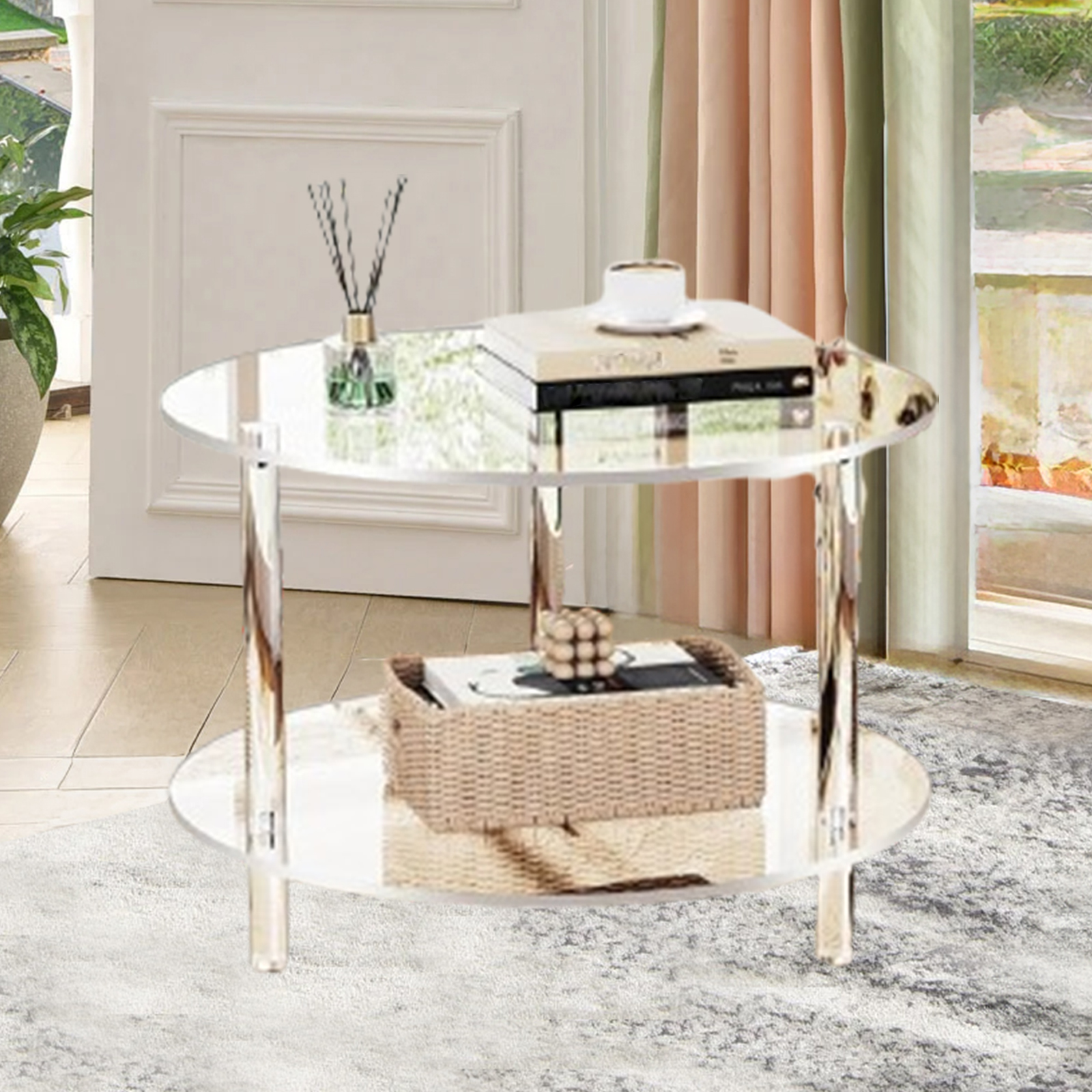 Acrylic Round Side Table, Easy - Office Furniture In China 리뷰 및 가격