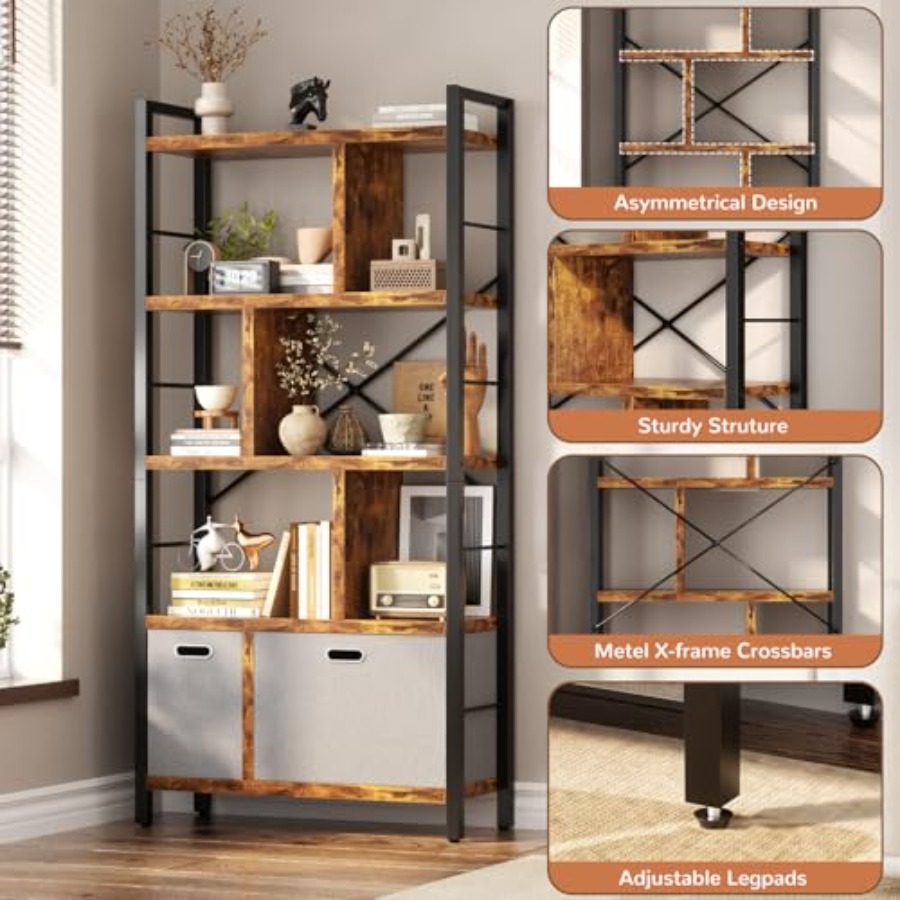 Bookshelf with Drawers - 5 Tie - Bookshelf 5 Tier 리뷰 및 가격