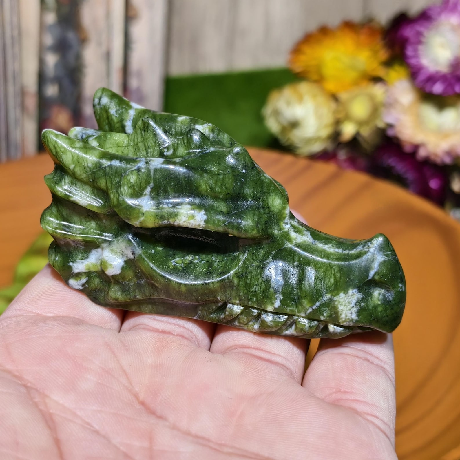 1pc Handcrafted Green Jade Dra - Office Furniture In China 리뷰 및 가격