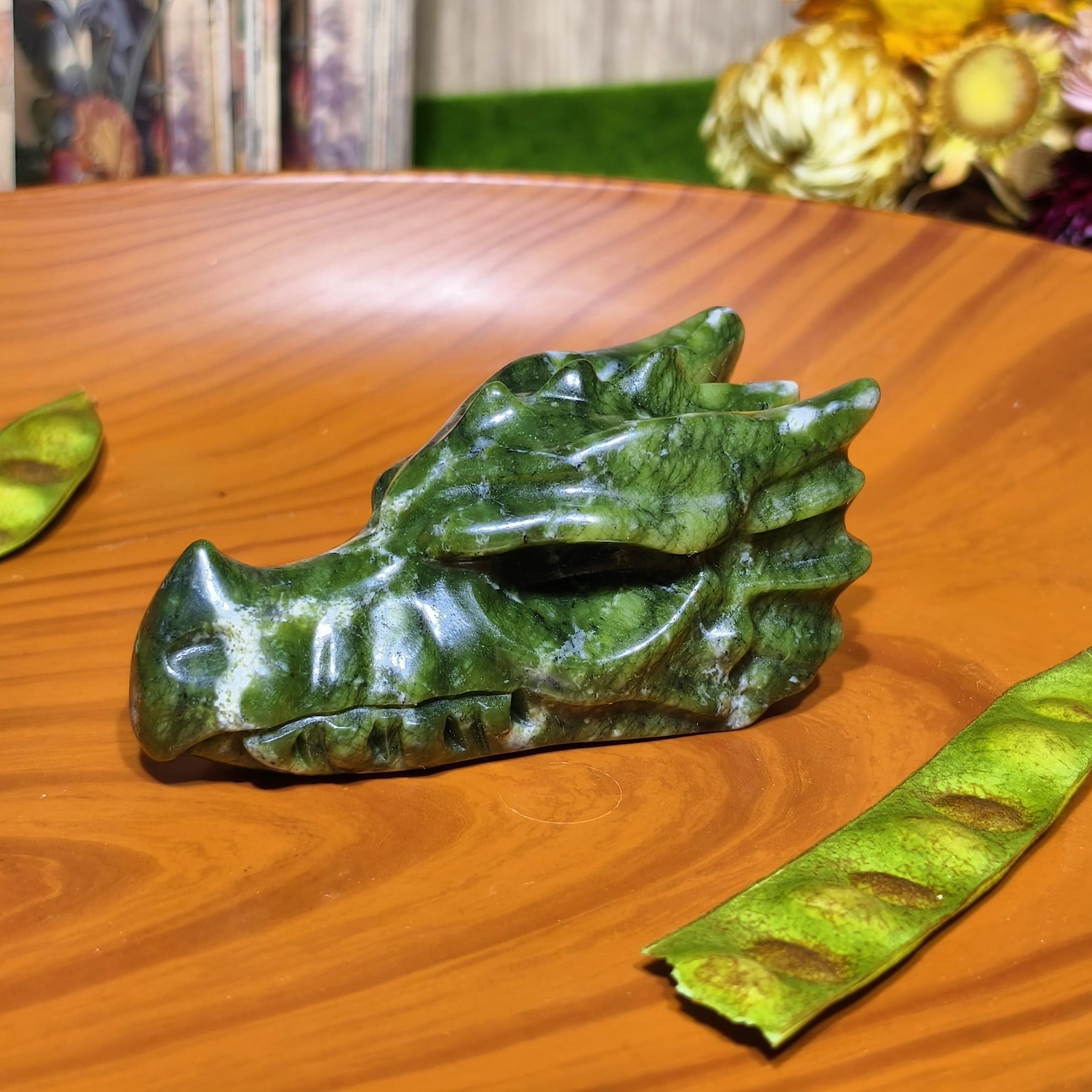 1pc Handcrafted Green Jade Dra - Office Furniture In China 리뷰 및 가격