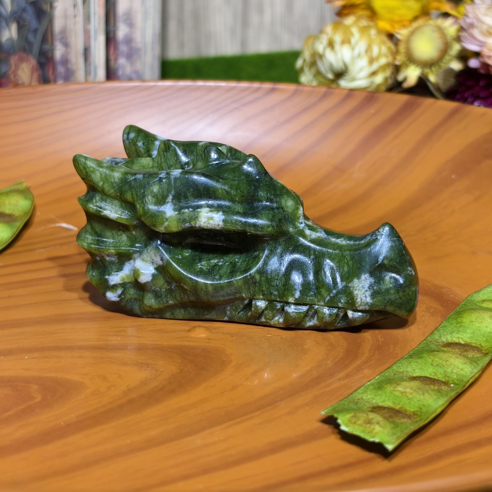 1pc Handcrafted Green Jade Dra - Office Furniture In China 리뷰 및 가격