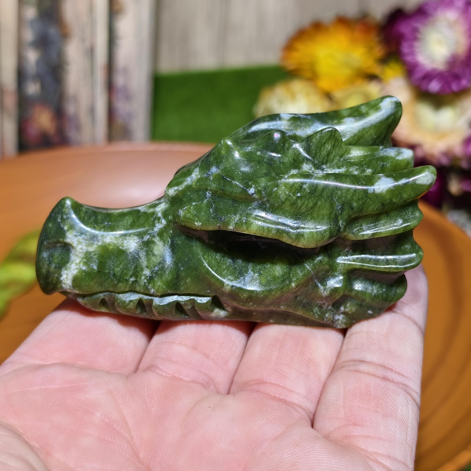 1pc Handcrafted Green Jade Dra - Office Furniture In China 리뷰 및 가격
