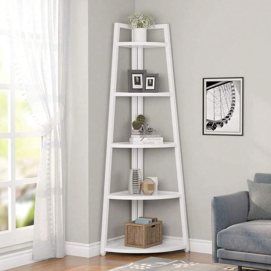 5-Tier Corner Bookshelf White  - Bookshelf 5 Tier 리뷰 및 가격