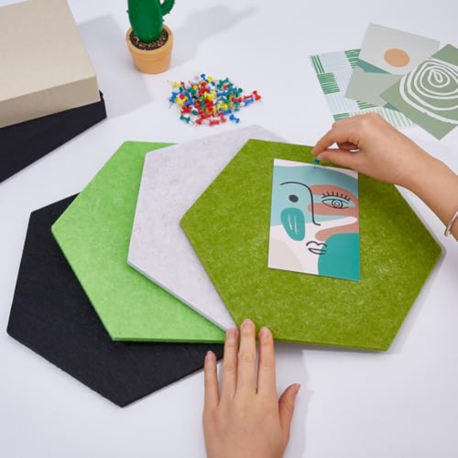 16Pcs 4 Colors Hexagon Felt Co - Bulletin Board Cork 리뷰 및 가격