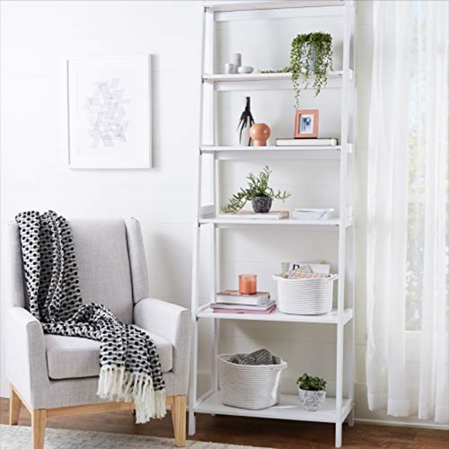 5-Tier Sturdy Rubberwood Ladde - Bookshelf 5 Tier 리뷰 및 가격