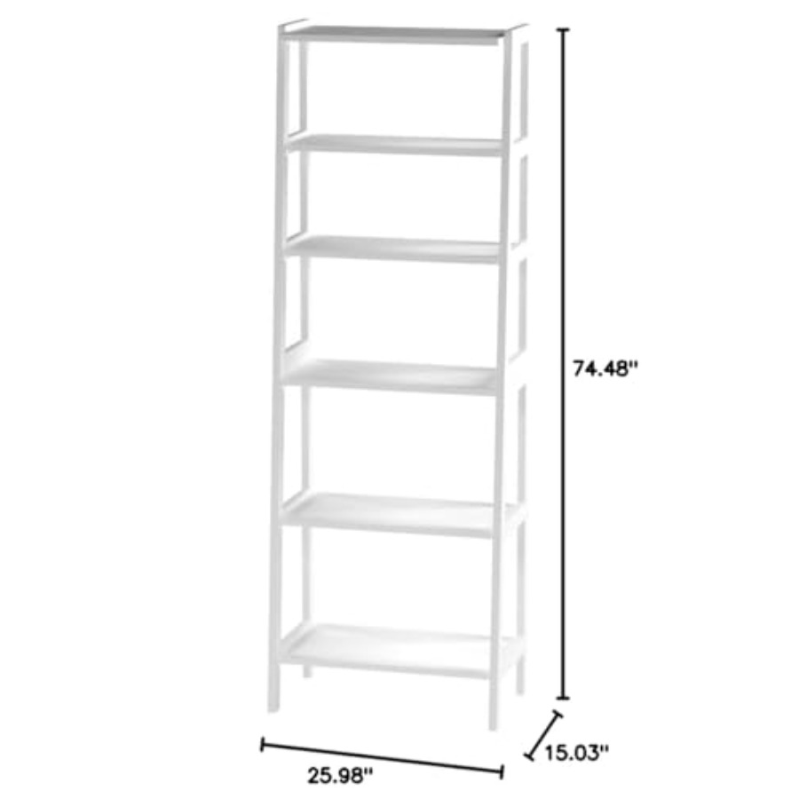 5-Tier Sturdy Rubberwood Ladde - Bookshelf 5 Tier 리뷰 및 가격