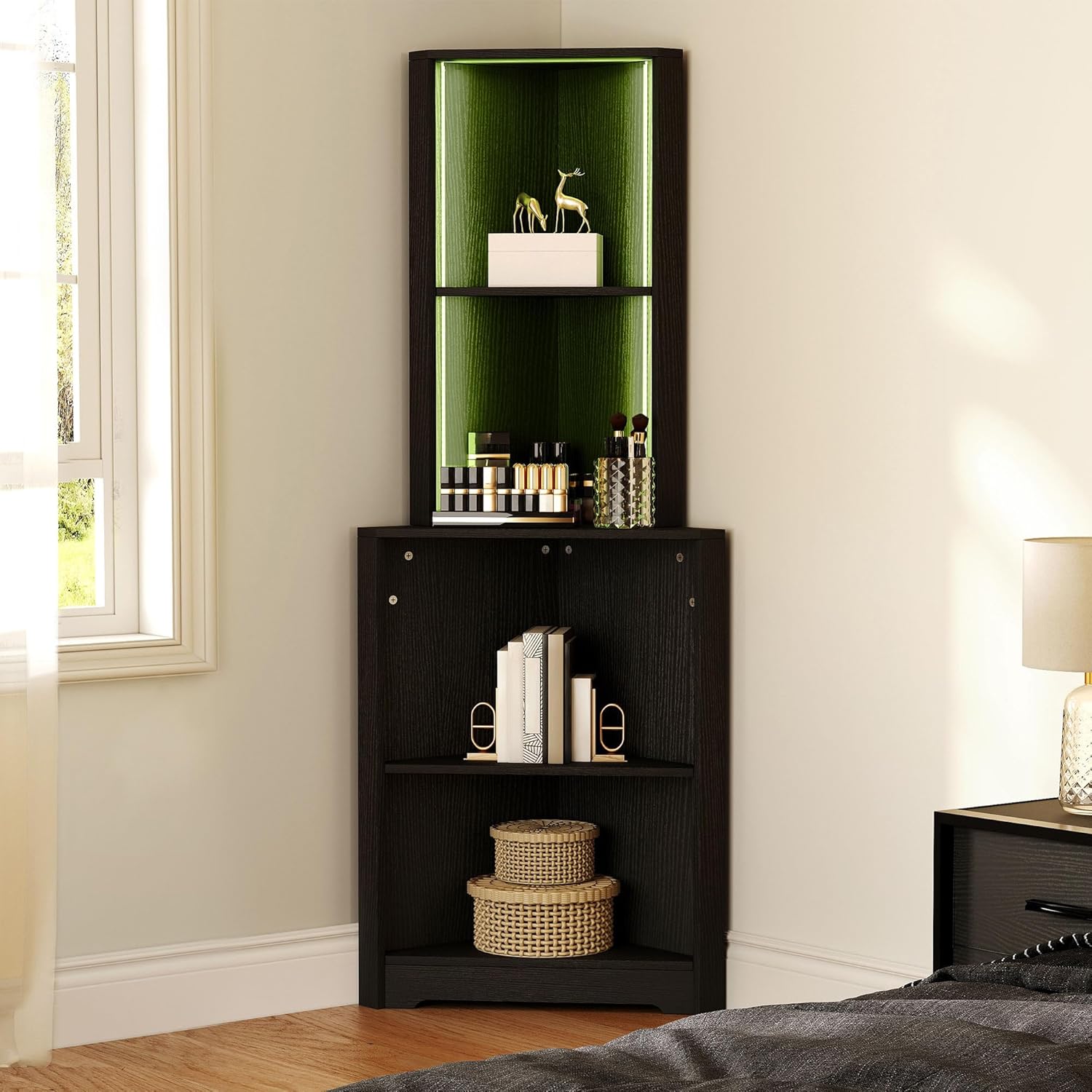 Corner Shelf Stand with Led Li - Bookshelf 5 Tier 리뷰 및 가격