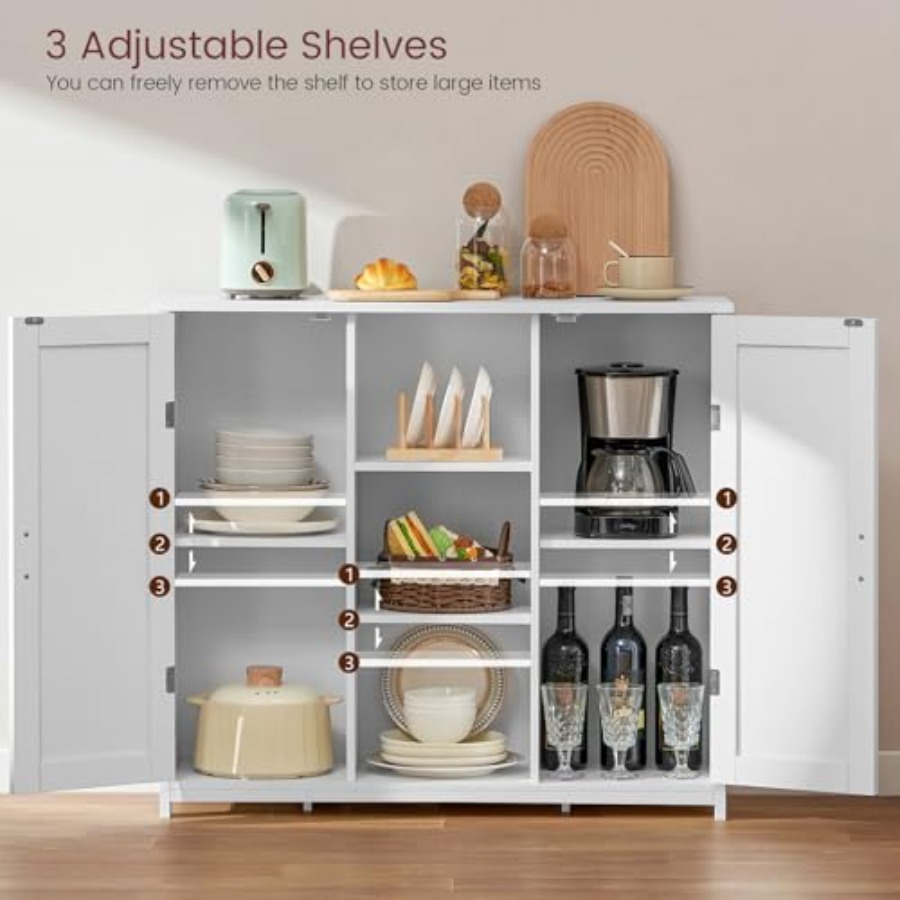 White Storage Cabinet with 2 D - Credenza Office Storage 리뷰 및 가격