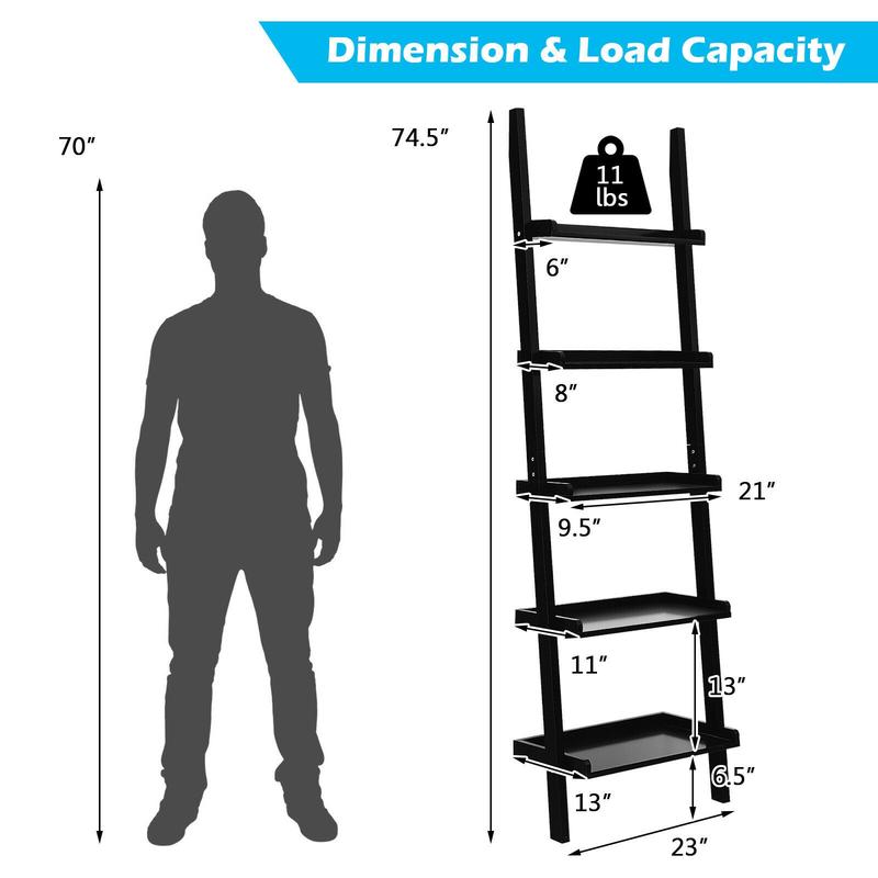 5-Tier Wall-leaning Ladder She - Bookshelf 5 Tier 리뷰 및 가격