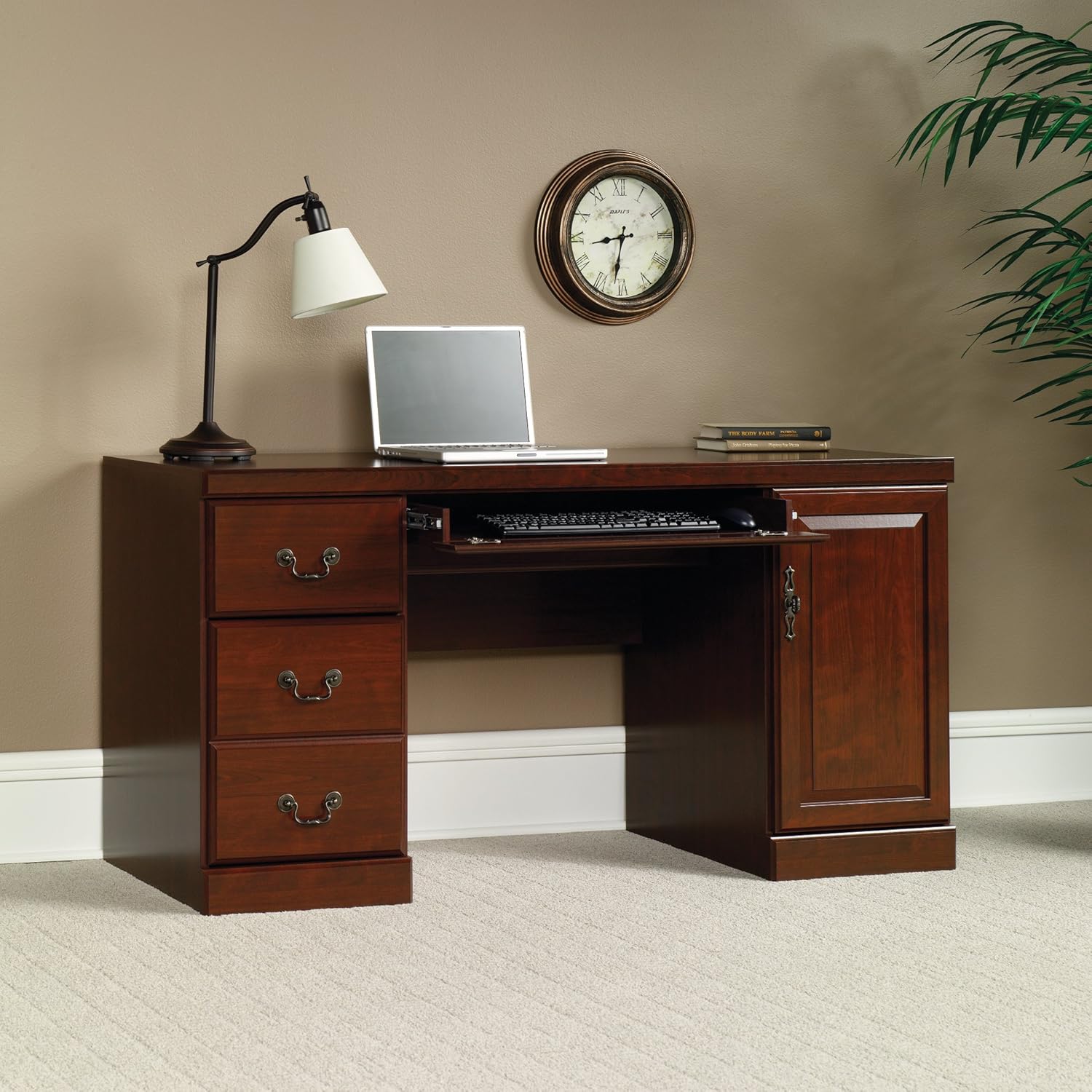 Classic Cherry Computer Creden - Credenza Office Storage 리뷰 및 가격