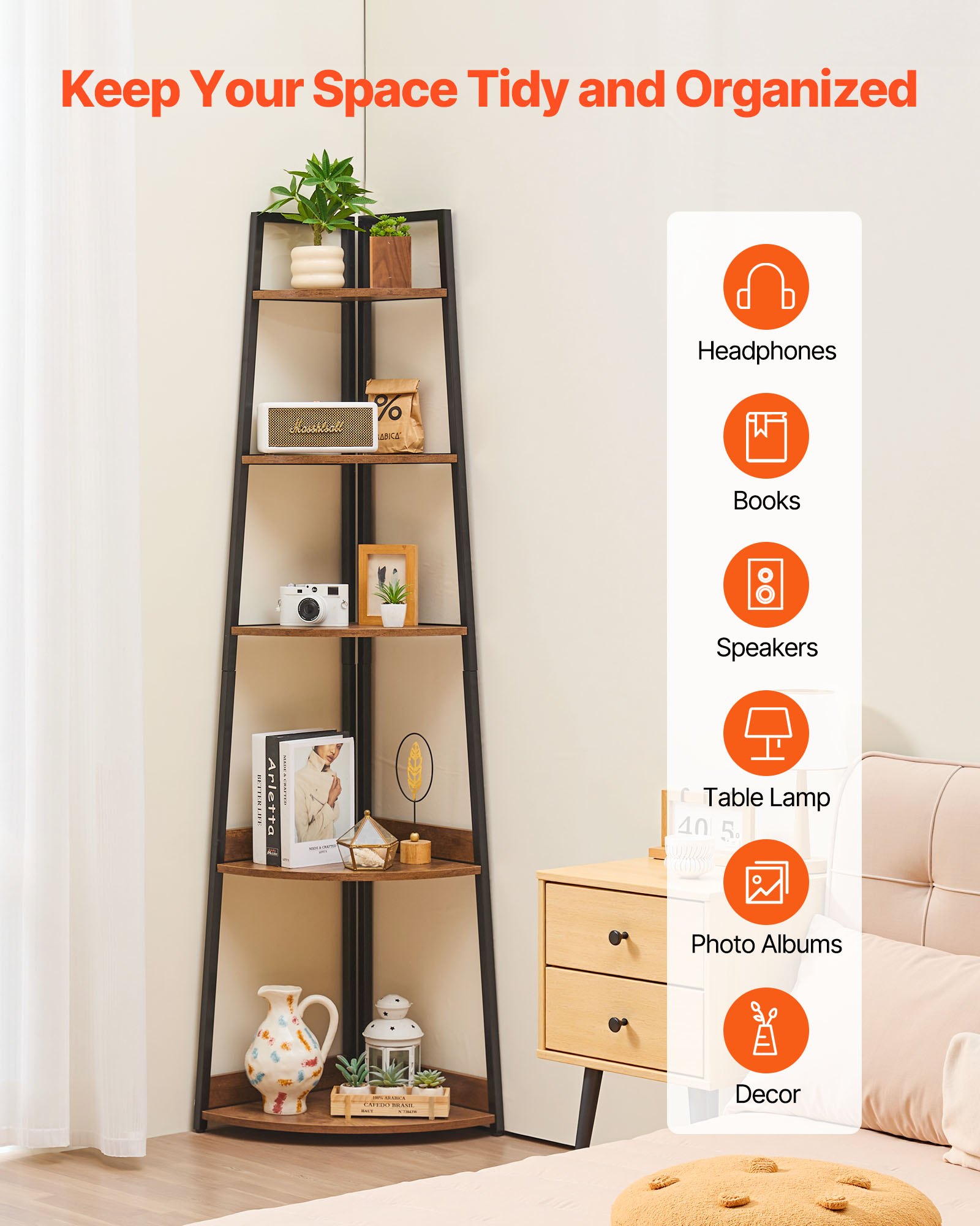 5 Tier Corner Shelf, 70