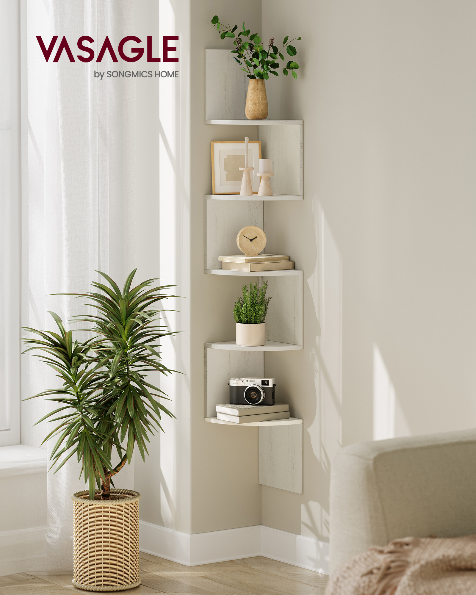VASAGLE Corner Shelf Wall Moun - Bookshelf 5 Tier 리뷰 및 가격